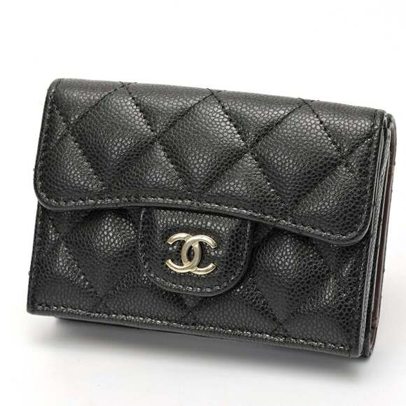CHANEL Handbags - CHANEL Black Caviar Leather Wallet